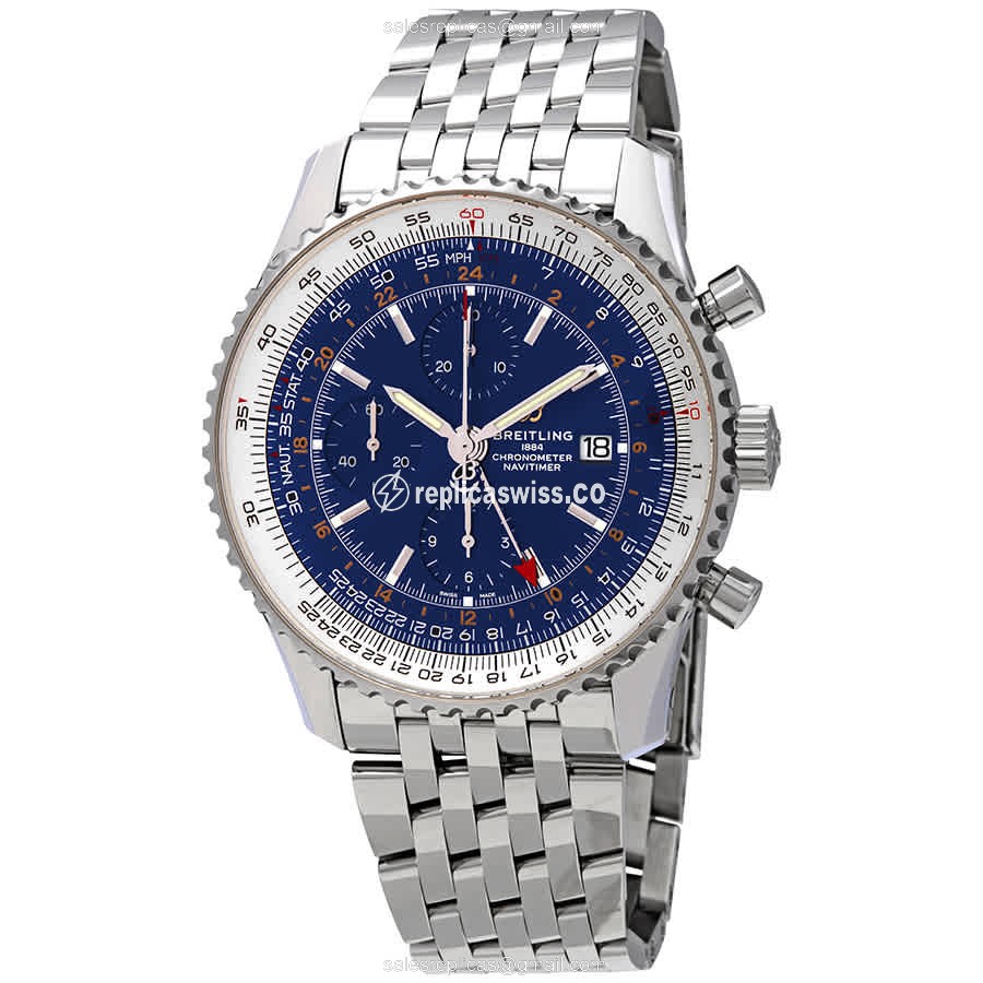 Breitling Navitimer 1 Replica with Blue Dial & Automatic Movement in Stainless Steel Case Watch