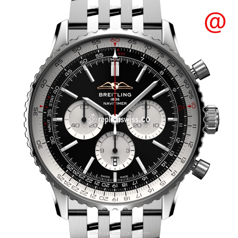 Breitling Navitimer AB0137211B1A1 Replica | Automatic Movement | Black Dial, Stainless Steel Case