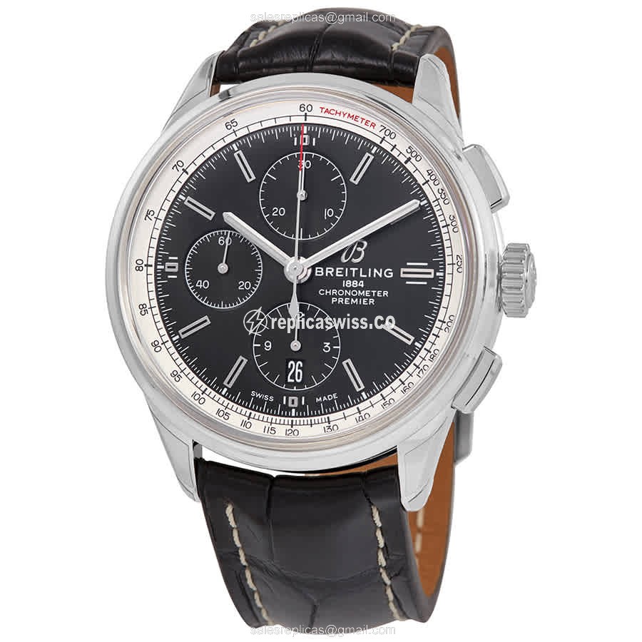 Breitling Premier A13315351B1P2 Replica with Automatic Movement & Black Dial on Stainless Steel