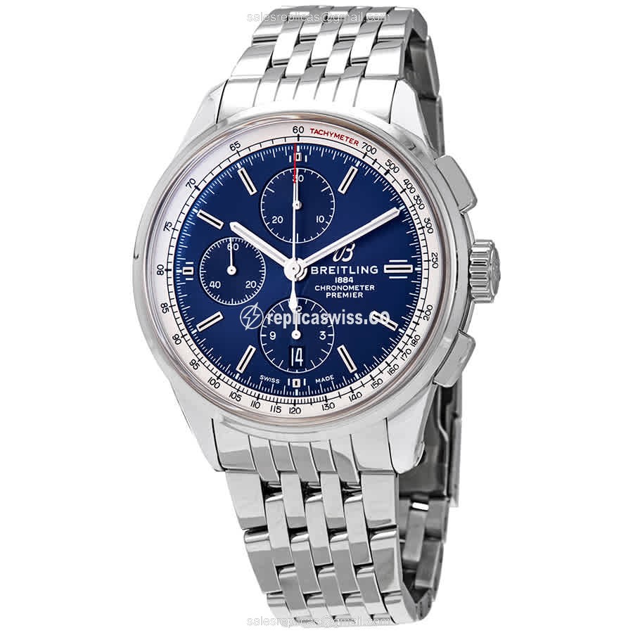 Breitling Premier A13315351C1A1 Replica Watch | Automatic Movement, Blue Dial, Steel Case