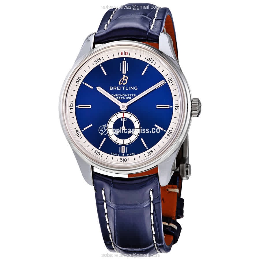 Breitling Premier A37340351C1P1 Replica with Automatic Movement Blue Dial, Steel Case Watch