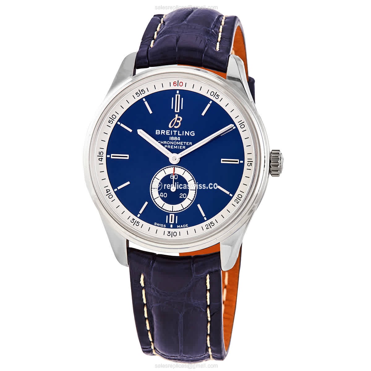 Breitling Premier A37340351C1P2: Blue Dial Automatic Steel Case Alligator Strap Sapphire Crystal