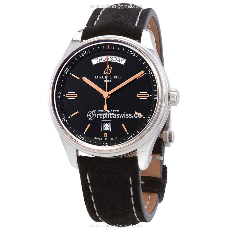 Breitling Premier A45340241B1X1 Replica: Automatic Movement, Black Dial, Stainless Steel Case Watch