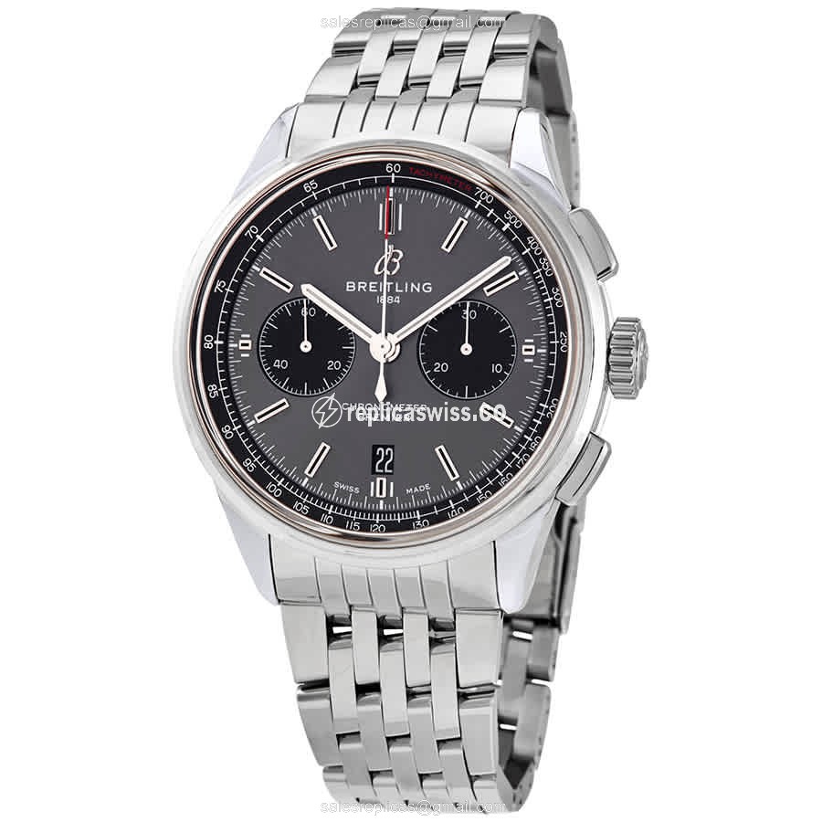 Breitling Premier AB0118221B1A1 Replica | Automatic Movement | Stainless Steel Case & Gray Dial