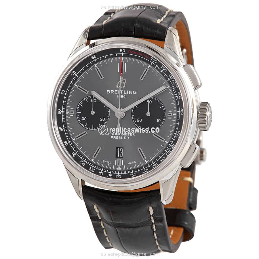 Breitling Premier AB0118221B1P1 Replica: Automatic Movement, Steel Case, Gray Dial Watch