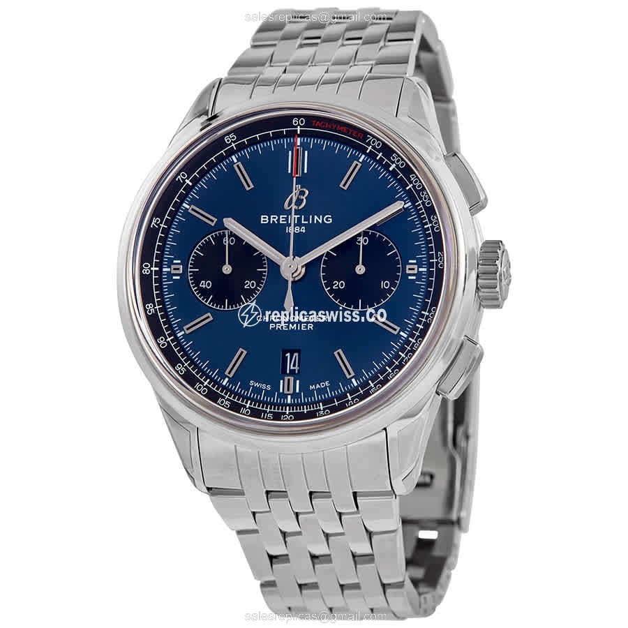 Breitling Premier AB0118221C1A1 Replica with Automatic Movement Blue Dial Watch