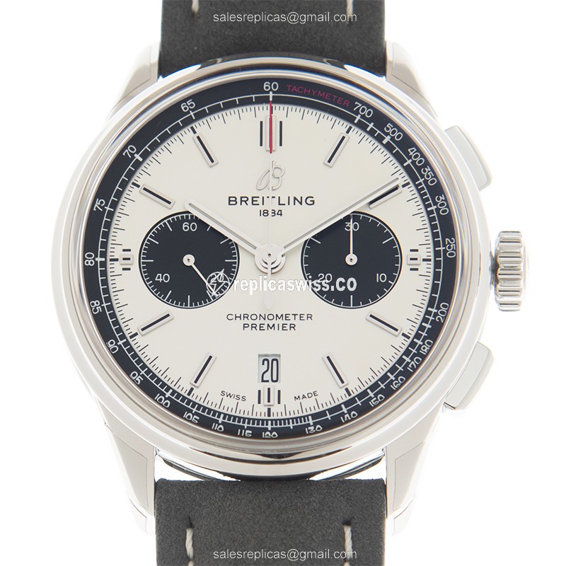 Breitling Premier AB0118221G1X2 — Automatic Movement, Stainless Steel Case & White Dial Watch