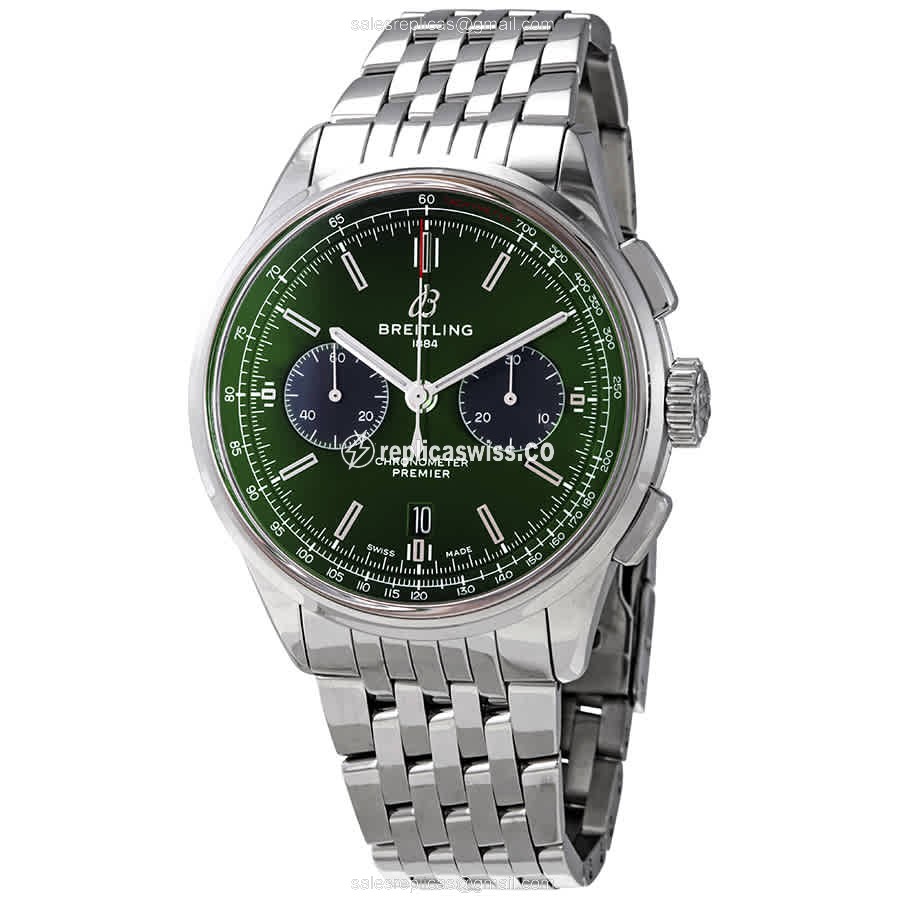Breitling Premier AB0118A11L1A1 Replica in Green Dial, Stainless Steel Case & Automatic Movement