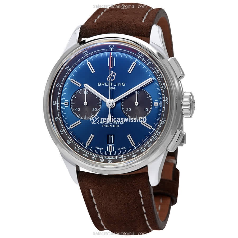 Breitling Premier AB0118A61C1X1 Replica, Automatic Movement, Blue Dial, Stainless Steel Case Watch