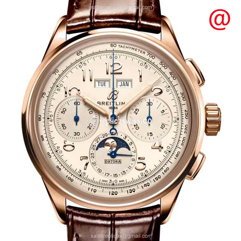 Breitling Premier RB2510371G1P1 Replica in 18kt Gold with Automatic Movement Brown Dial Watch