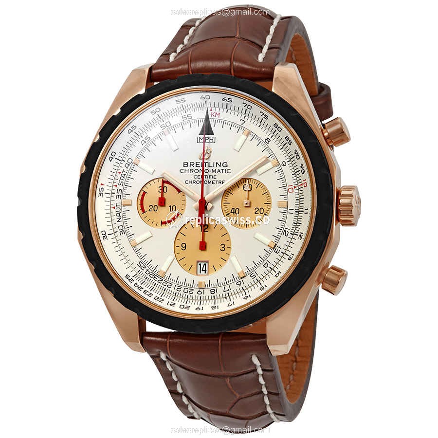 Breitling R1436002/G660BRCT Replica with Automatic Movement Silver Dial, Genuine Leather Strap