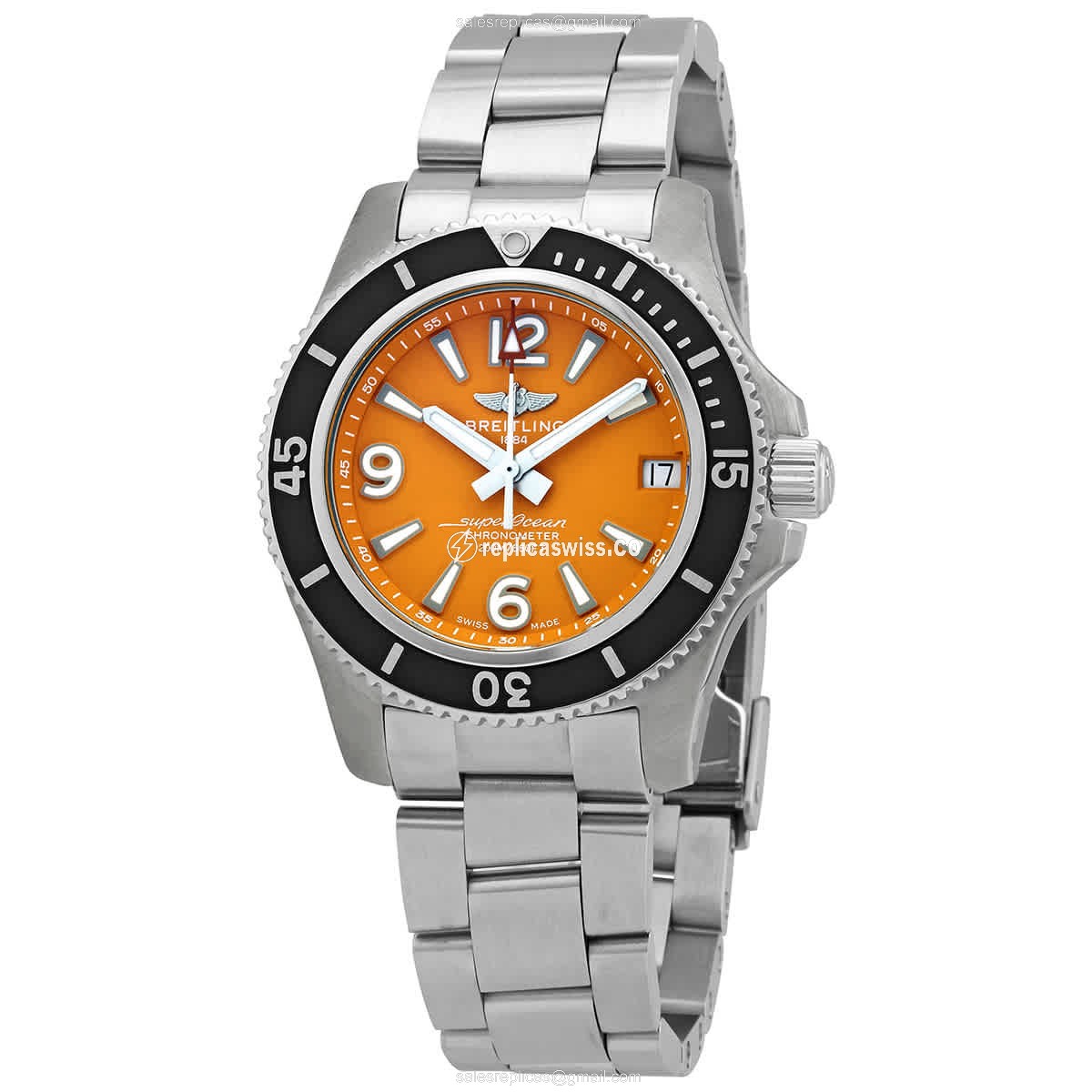 Breitling SuperOcean 36 Replica | Automatic Movement, Orange Dial, Stainless Steel Case Watch