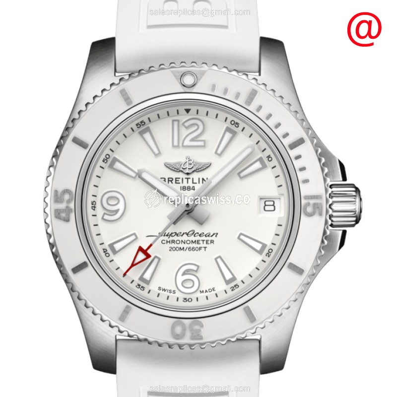 Breitling Superocean 36 Replica: Automatic Movement, Stainless Steel Case, White Dial & Strap Watch