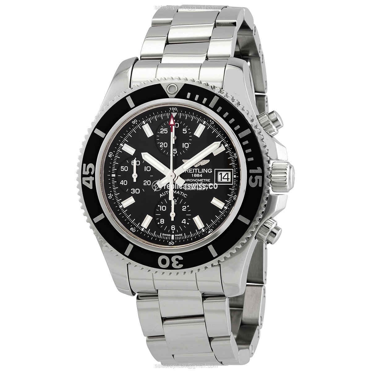 Breitling SuperOcean A13311C91B1A1 Replica in Black Dial & Stainless Steel Case Watch