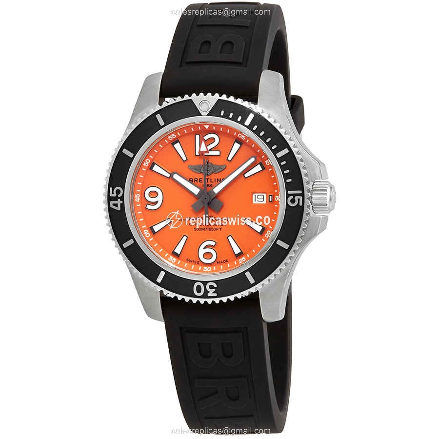 Breitling Superocean A17366D71O1S1 Replica | Automatic Movement, Orange Dial, Stainless Steel Case
