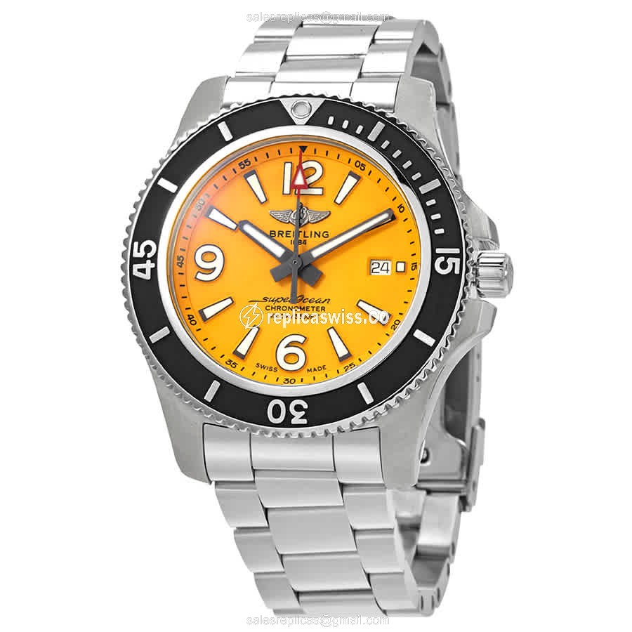 Breitling Superocean A17367021I1A1 Replica with Automatic Movement & Yellow Dial, Stainless Steel