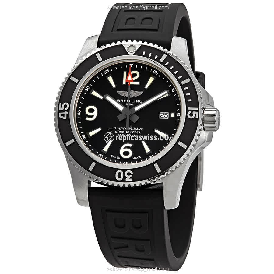 Breitling Superocean A17367D71B1S1 Replica, Automatic Movement, Black Dial & Rubber Strap Watch