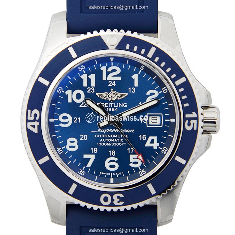 Breitling Superocean A17392D8-C910 Replica | Automatic Movement | Blue Dial & Steel Case Watch