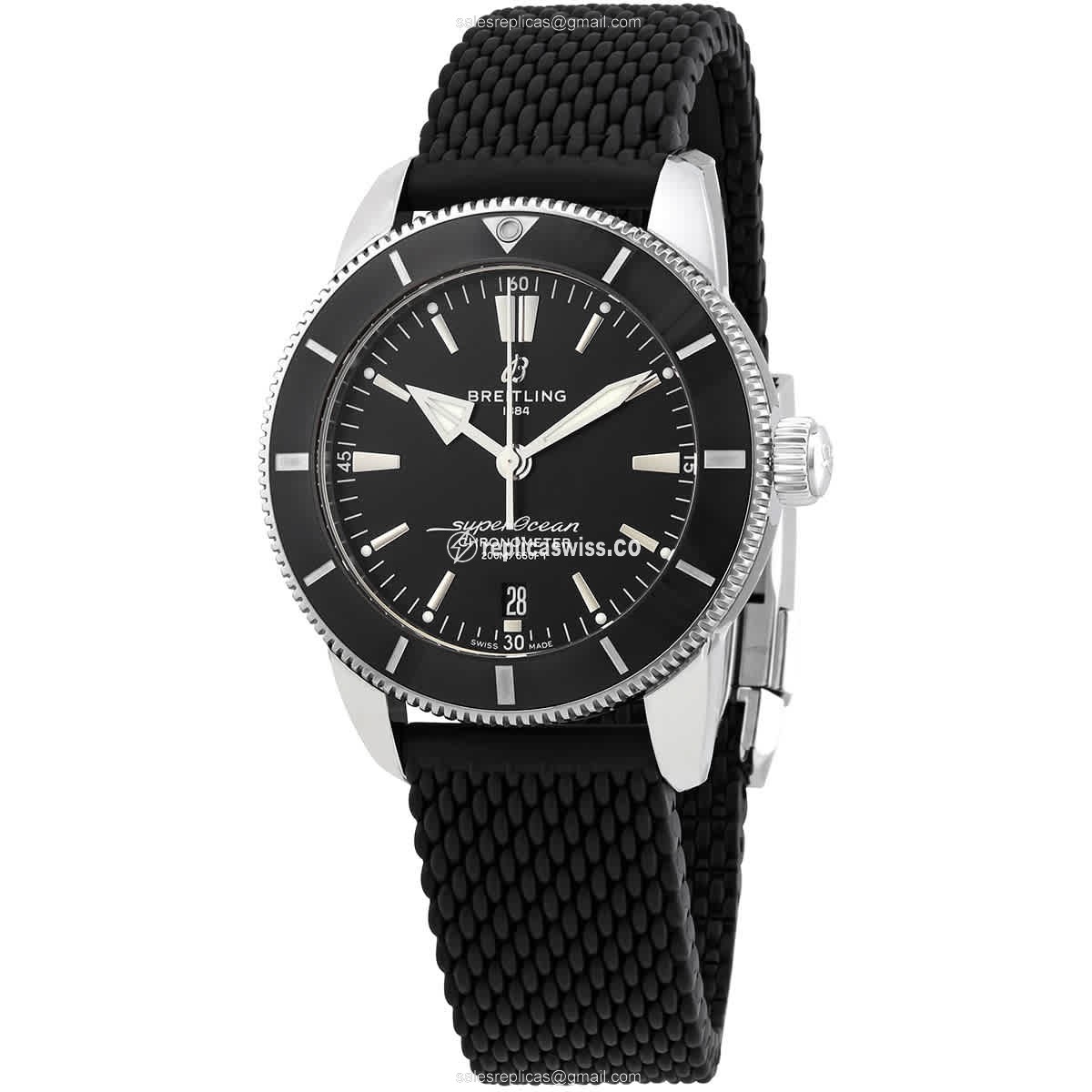 Breitling Superocean AB20302A1B1S1 Replica, Automatic Movement, Black Dial & Rubber Strap Watch