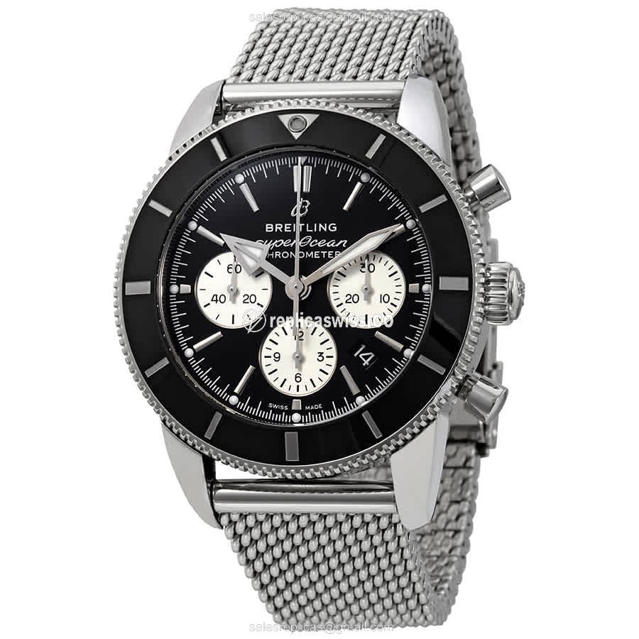 Breitling SuperOcean Heritage Replica: Automatic Movement, Stainless Steel Case, Black Dial Watch