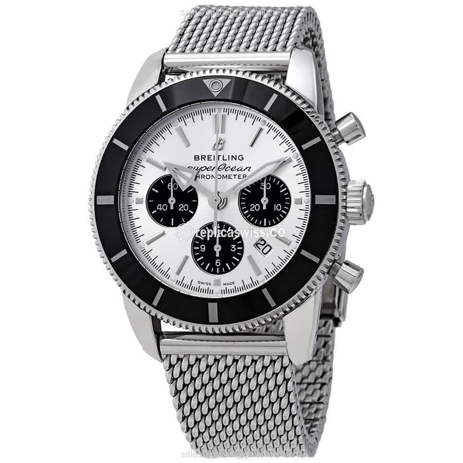 Breitling Superocean Heritage Replica | Automatic, Silver Dial, Steel Case & Band Watch