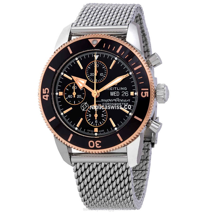 Breitling Superocean Heritage Replica in Black Dial & Stainless Steel Case, Automatic Movement Watch