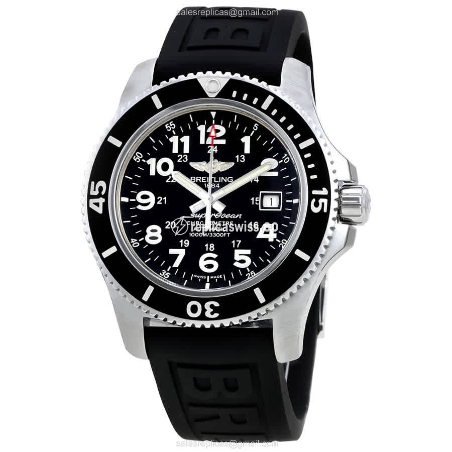 Breitling Superocean Heritage Replica in Stainless Steel | Automatic Movement | Black Dial & Rubber