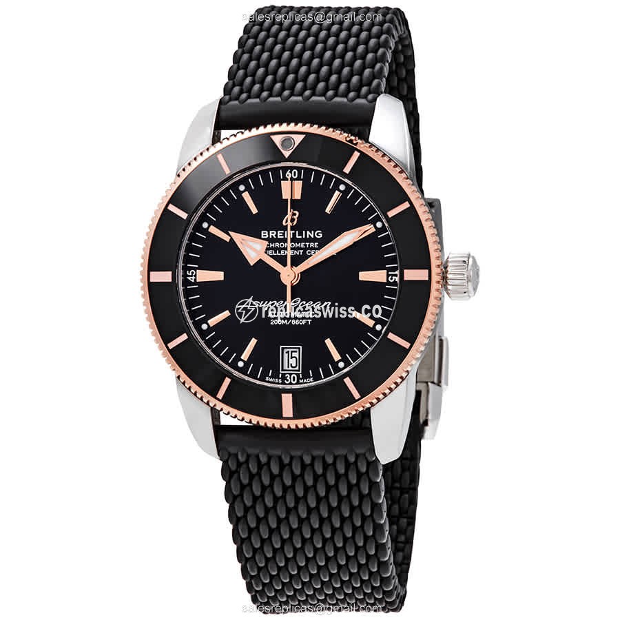 Breitling SuperOcean UB2010121B1S1 Replica: Automatic Movement, Black Dial, Stainless Steel Case