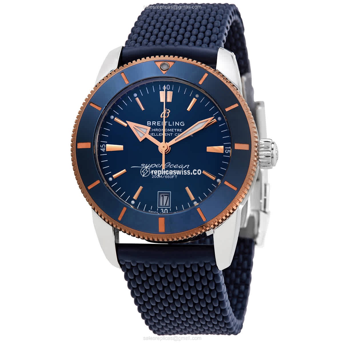 Breitling UB2010161C1S1 Superocean Heritage Automatic Steel Case, Blue Dial & Rubber Strap Watch