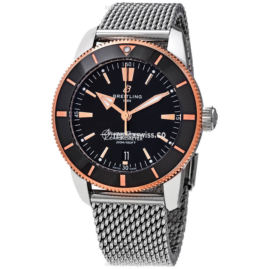 Breitling UB2030121B1A1 Superocean Replica, Automatic Movement, Black Dial & Steel Case Watch