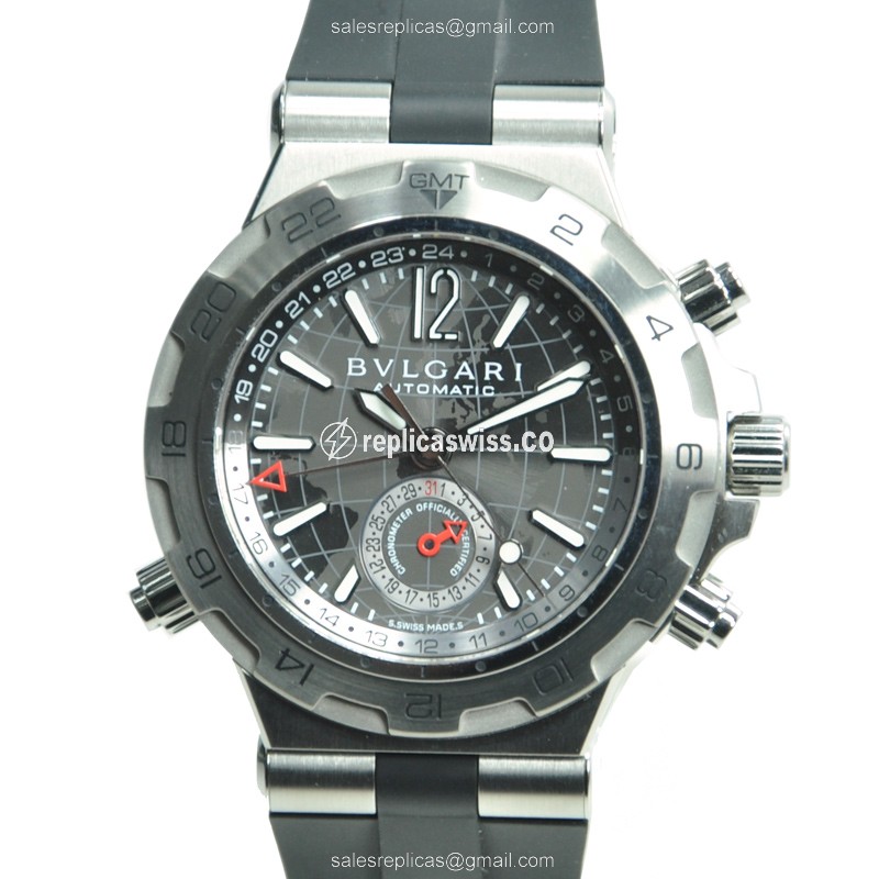 Bulgari 101647 DIAGONO Replica Watch, Automatic Movement, Dark Grey Dial & Steel Case