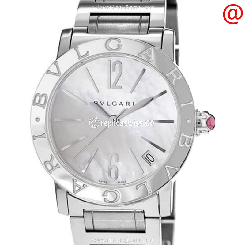 Bulgari 101889 Automatic White Dial Replica Watch | Stainless Steel Case & Silver Strap