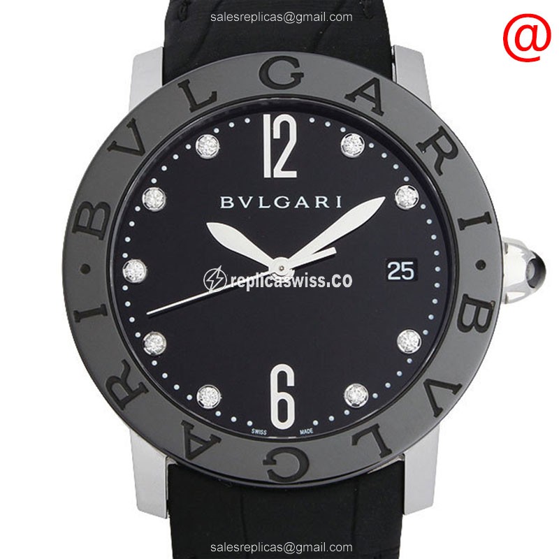 Bulgari 102054 Replica Watch | Automatic Movement, Black Dial, Stainless Steel Case