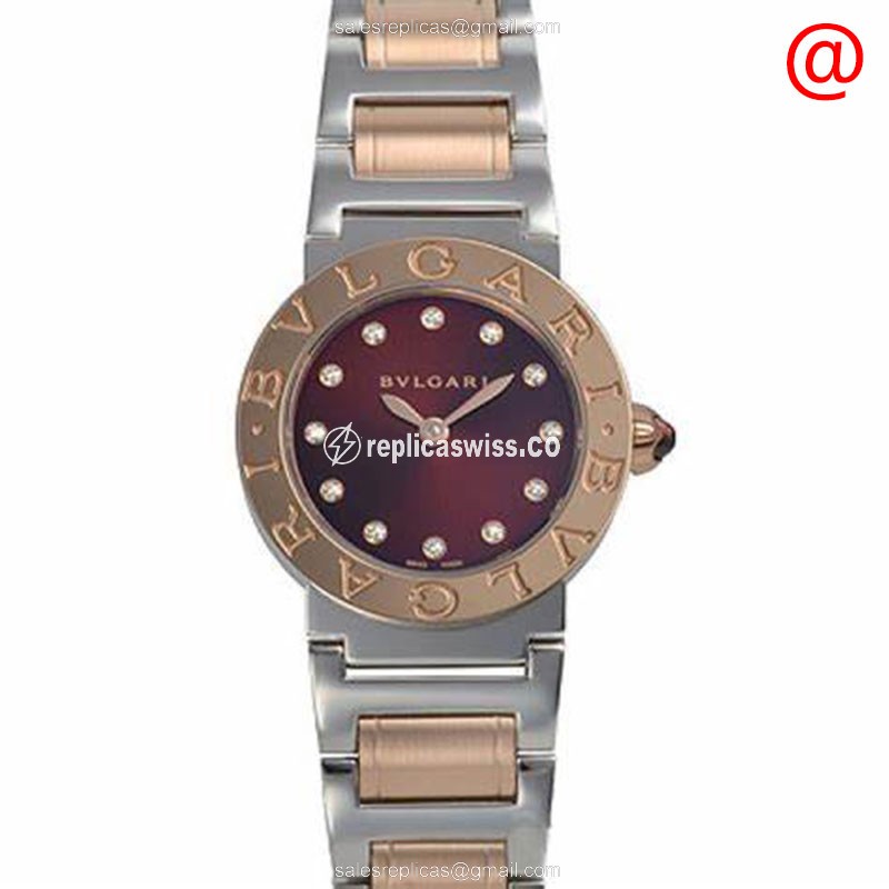Bulgari 102155 Quartz Replica with 18kt Gold Case & Brown Dial Watch