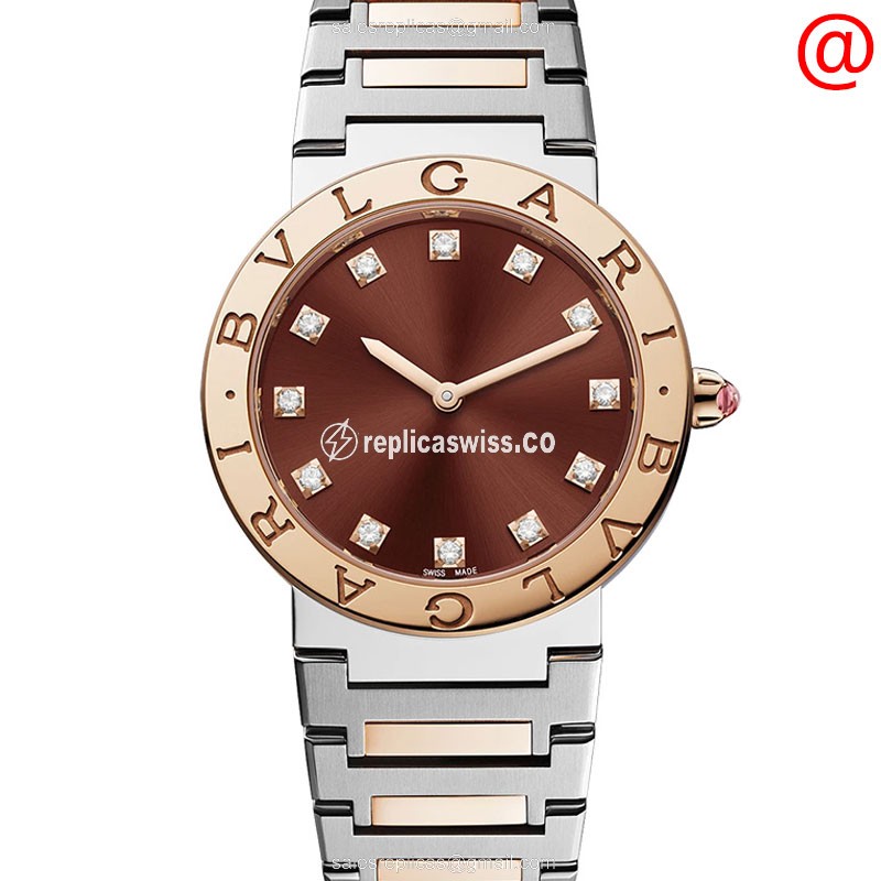 Bulgari 102157 Replica with Brown Dial 18kt Steel Case & Strap Watch