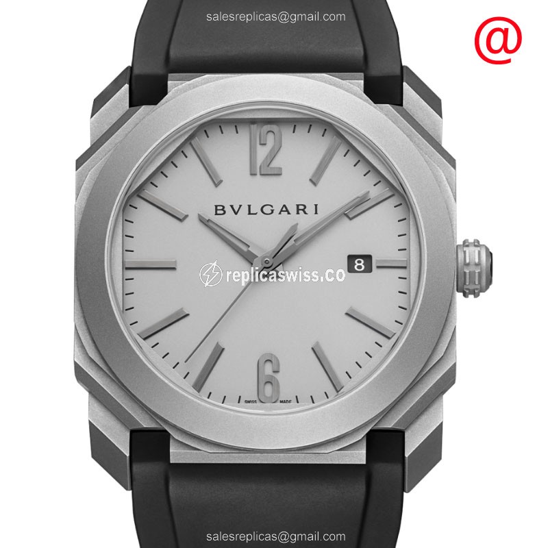 Bulgari 102858 OCTO SOLOTEMPO Replica, Automatic Movement, White Dial, Titanium Case Watch