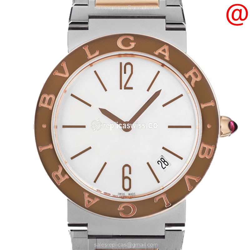 Bulgari 102925 Timepiece | White Dial | Automatic Movement | 18kt Steel Case & Gold Bracelet Watch