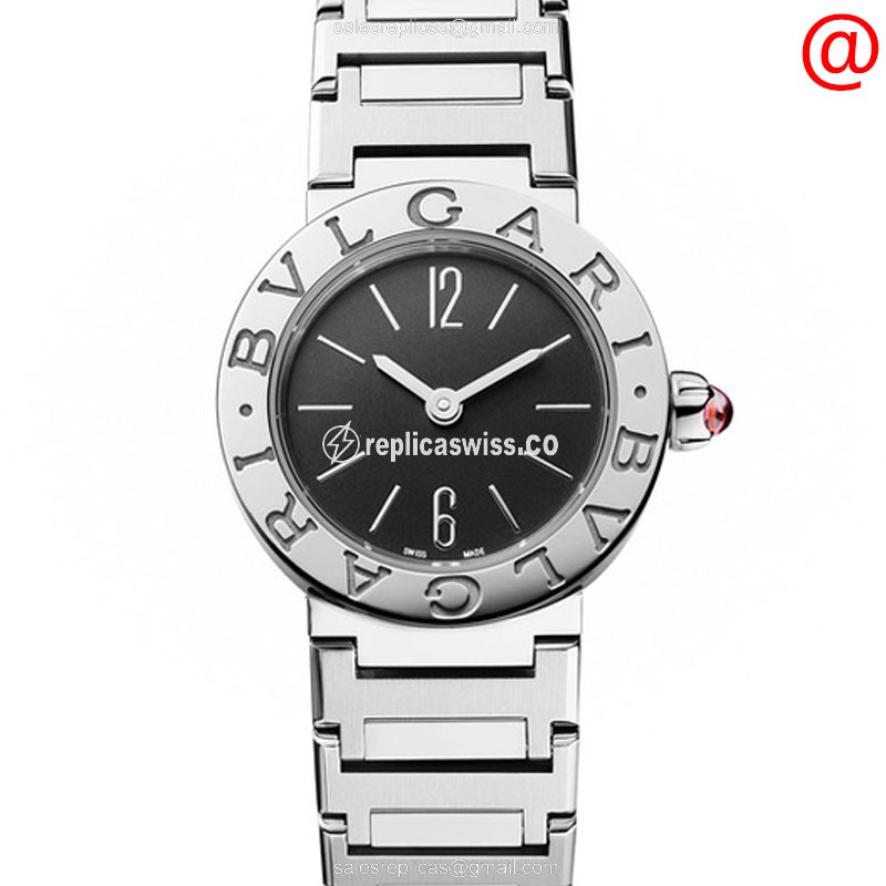 Bulgari 102943 Replica, Exquisite Black Dial in Stainless Steel, Quartz Precision Watch