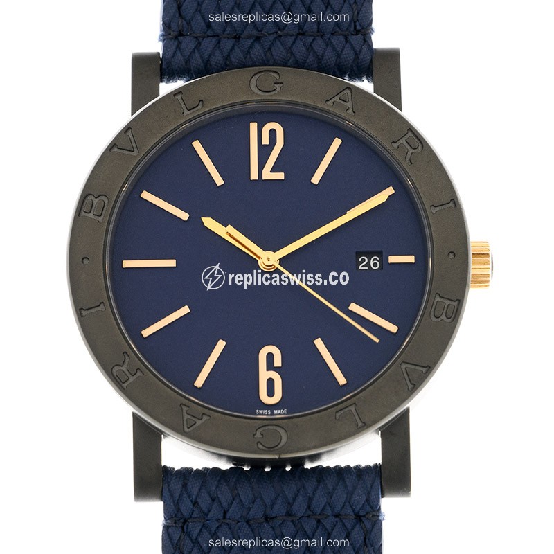 Bulgari 103133 Replica Watch | Automatic Movement, Blue Steel Case