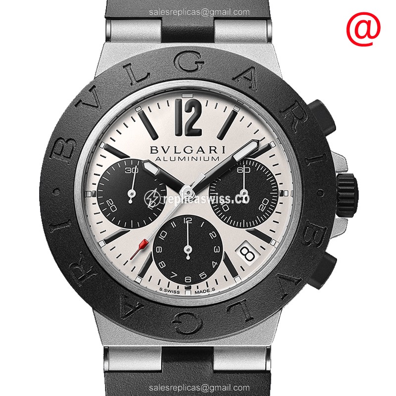 Bulgari 103383 Gray Dial Titanium Replica Watch with Automatic Movement & Rubber Strap
