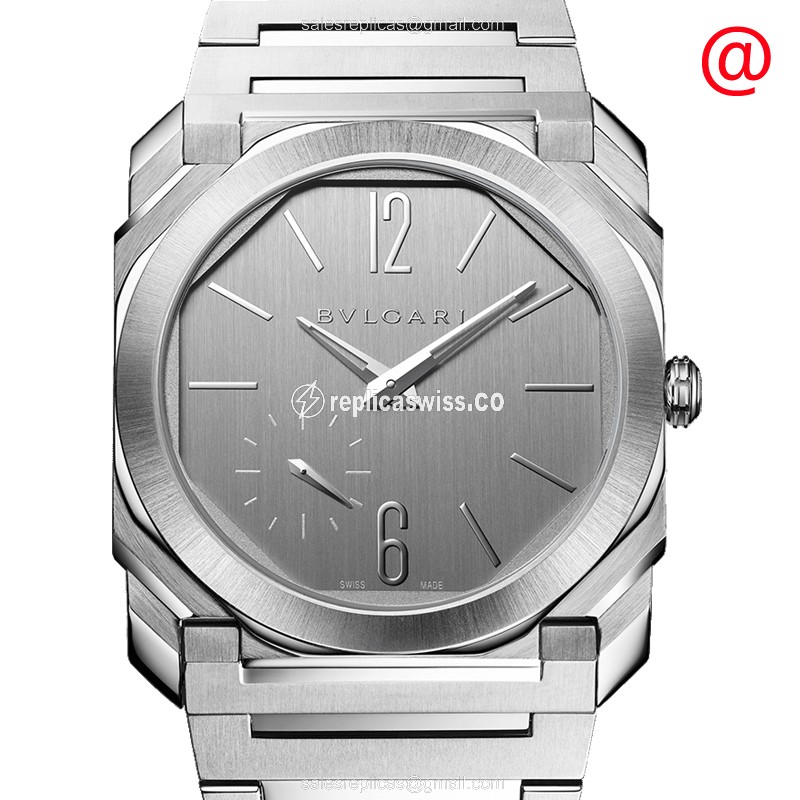Bulgari 103464 OCTO FINISSIMO — Automatic, Gray Dial, Steel Case Strap Watch