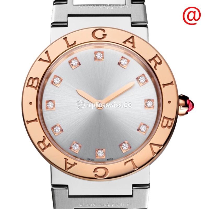 Bulgari 103577 Replica with Silver Dial Steel Case, Precision Quartz Movement Watch