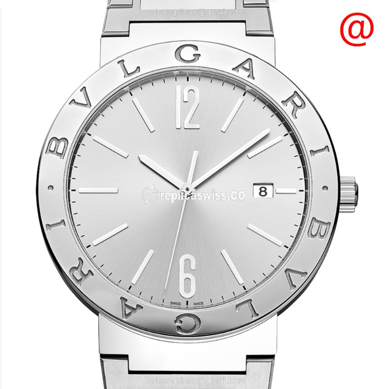 Bulgari 103652 Replica Watch: Automatic Movement, Stainless Steel Case, Silver Dial