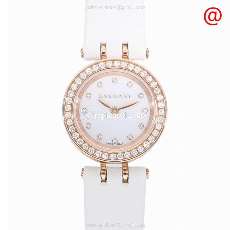 Bulgari B.ZERO1 102398 Replica, White Dial, 18kt Rose Gold Case & Diamond Bezels Watch
