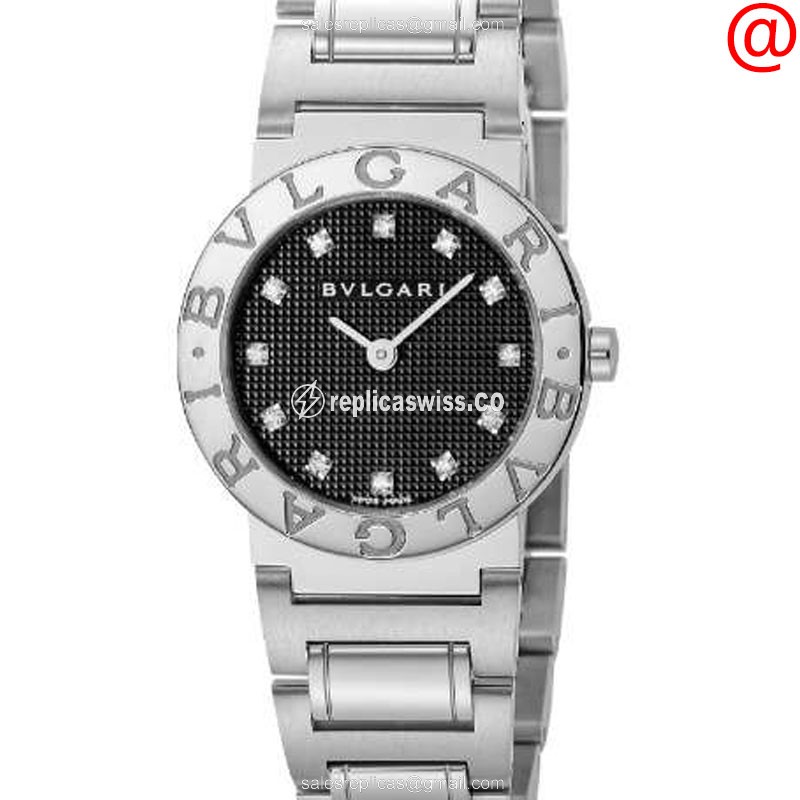 Bulgari BB26BSS/12 Replica, Black Dial, Stainless Steel Case, Swiss Quartz Movement Watch