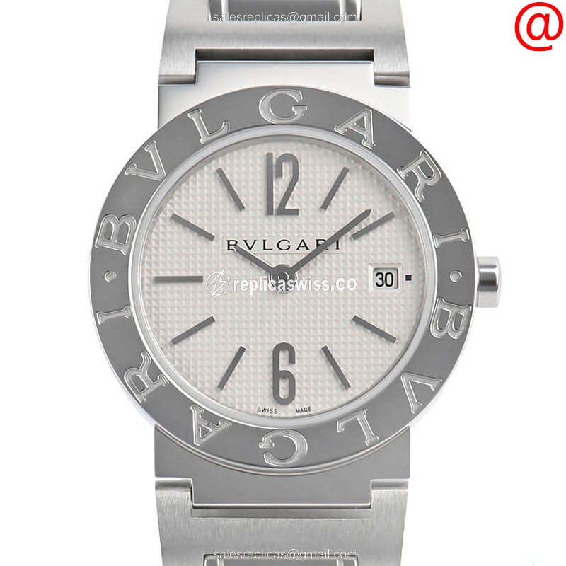 Bulgari BB26WSSD Quartz Chronograph Watch | White Dial | Stainless Steel Case & Strap