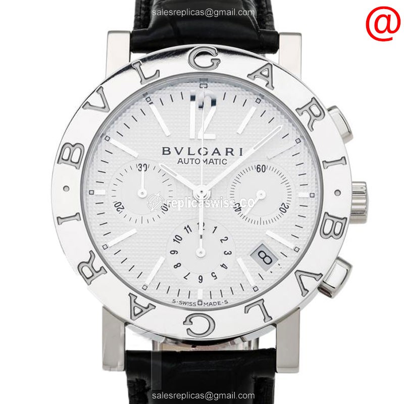 Bulgari BB38WSLDCH Replica Watch | Automatic Movement, White Dial, Alligator Strap