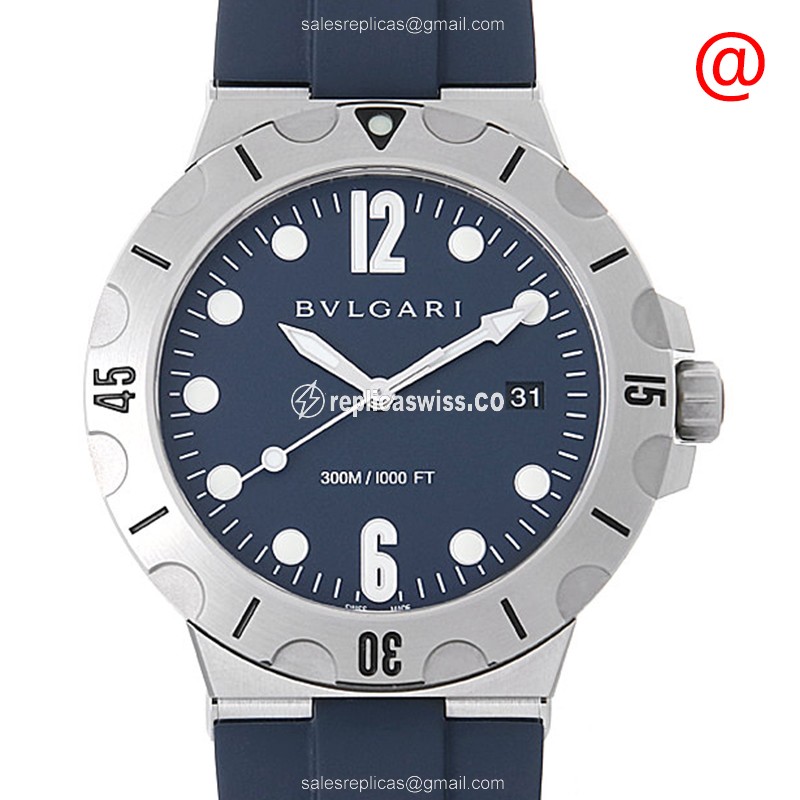 Bulgari Diagono 102504 Replica, Automatic Movement, Blue Steel Case & Dial Watch