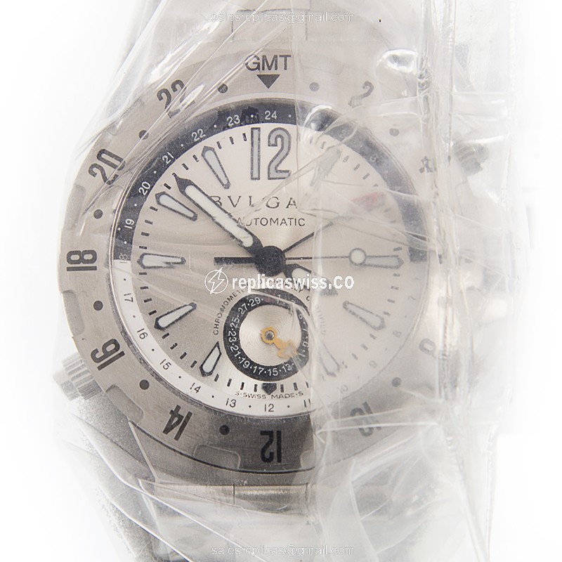 Bulgari GMT40C5SSD Diagono Professional Replica, Automatic Movement, Silver Dial & Case Watch