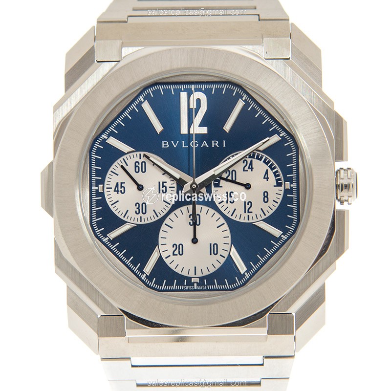 Bulgari Octo Finissimo Replica | Automatic Movement | Blue Dial | Stainless Steel Case Watch
